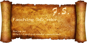 Fasching Sándor névjegykártya