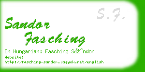 sandor fasching business card